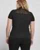 Дамска тениска в черно Urban Classics Ladies Flock Lace Turtleneck, Жени - Lit.bg