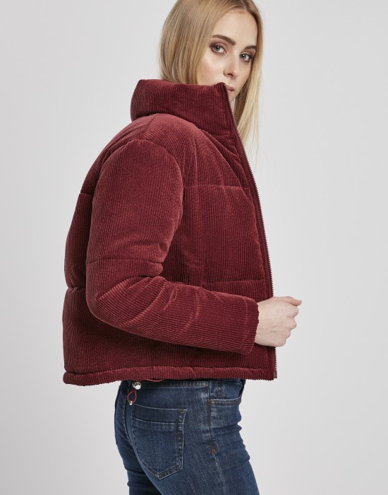 Дамско яке в червено от Urban Classics Ladies Corduroy Puffer, Жени - Lit.bg