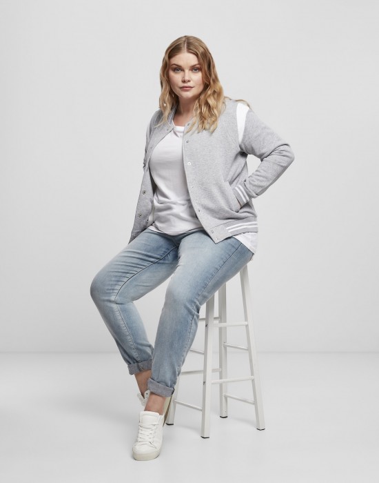 Дамско яке в сиво от Urban Classics Ladies Organic Inset College Sweat, Жени - Lit.bg