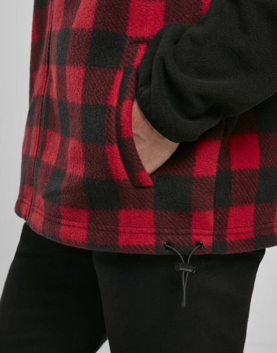 Мъжко яке Urban Classics Polar Fleece в червен и черен цвят, Мъже - Lit.bg