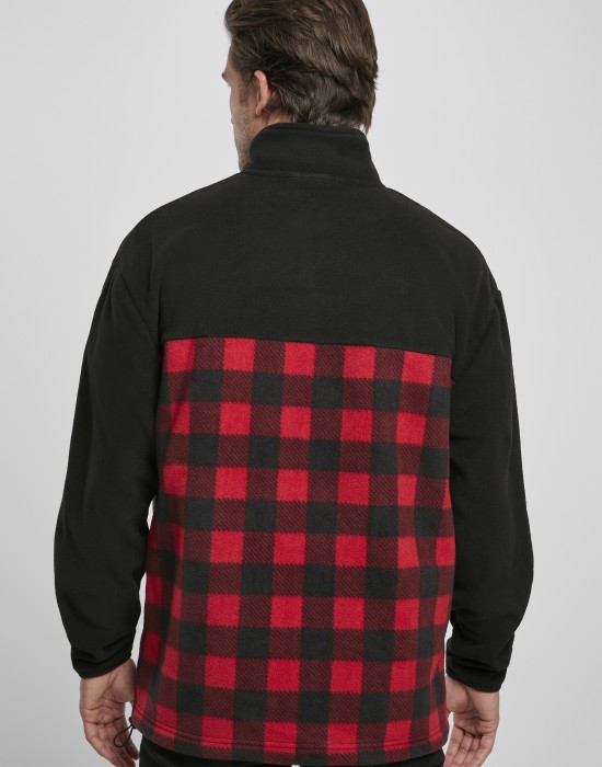 Мъжко яке Urban Classics Polar Fleece в червен и черен цвят, Мъже - Lit.bg