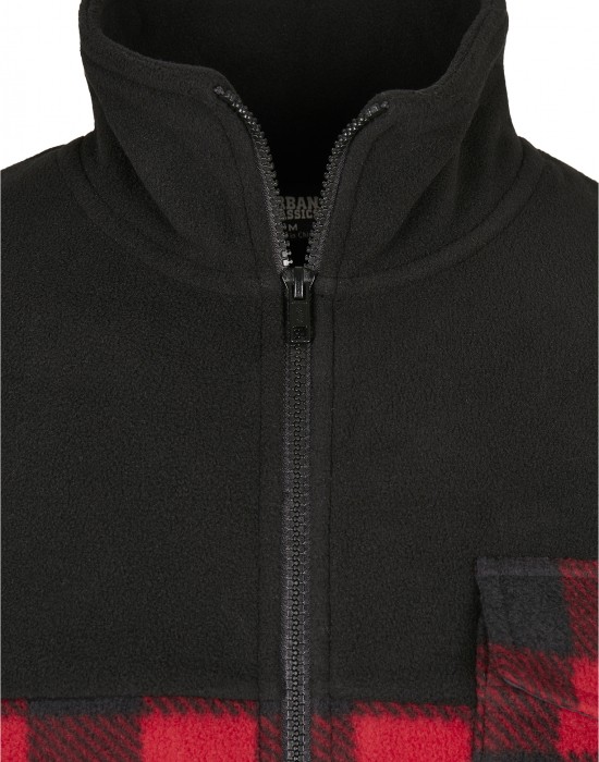 Мъжко яке Urban Classics Polar Fleece в червен и черен цвят, Мъже - Lit.bg