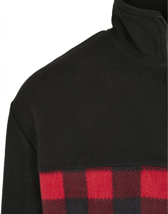 Мъжко яке Urban Classics Polar Fleece в червен и черен цвят, Мъже - Lit.bg