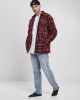 Мъжко карирано яке в червено Urban Classics Plaid Teddy Lined, Мъже - Lit.bg