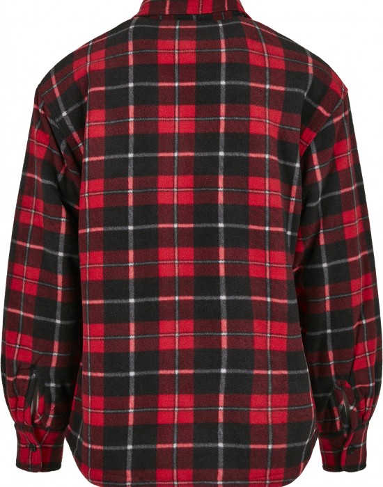 Мъжко карирано яке в червено Urban Classics Plaid Teddy Lined, Мъже - Lit.bg