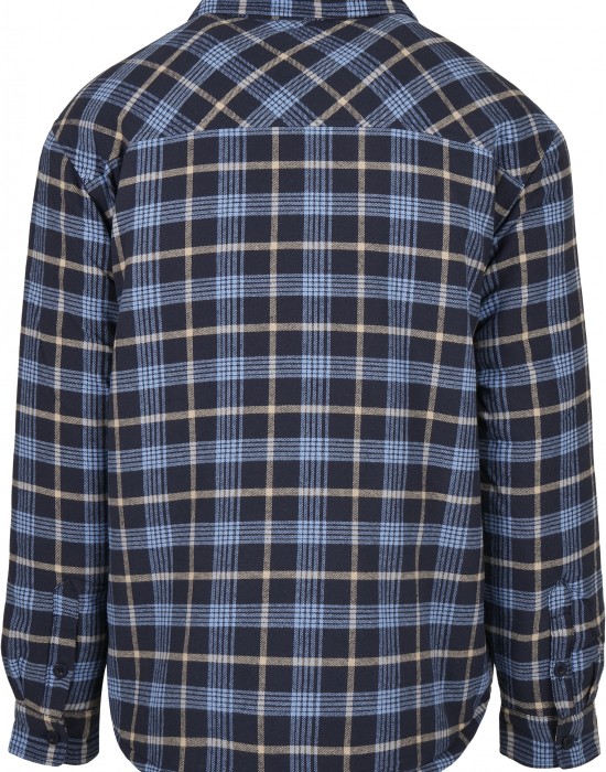 Мъжко яке в светлосиньо и тъмносиньо каре Urban Classics Plaid Quilted Shirt, Мъже - Lit.bg