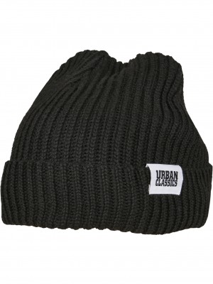 Мъжка черна шапка бийни Urban Classics Recycled Yarn Fisherman Beanie 