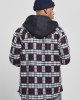 Мъжко карирано яке в черно и бяло Urban Classics Hooded Polar Fleece, Мъже - Lit.bg