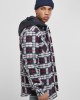 Мъжко карирано яке в черно и бяло Urban Classics Hooded Polar Fleece, Мъже - Lit.bg