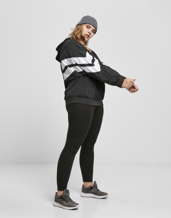 Дамски суичър в черно от Urban Classics Ladies Mix Crinkle Nylon Sweat, Жени - Lit.bg