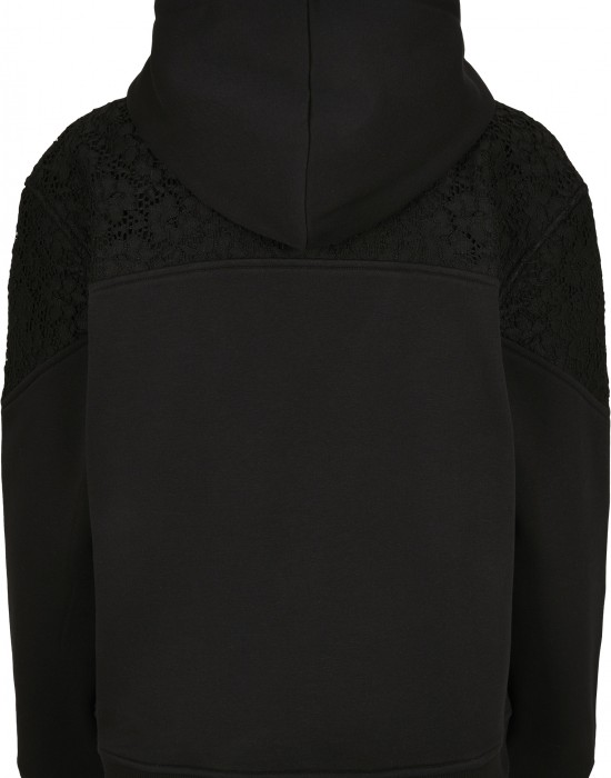 Дамски суичър в черно от Urban Classics Ladies Lace Inset, Жени - Lit.bg
