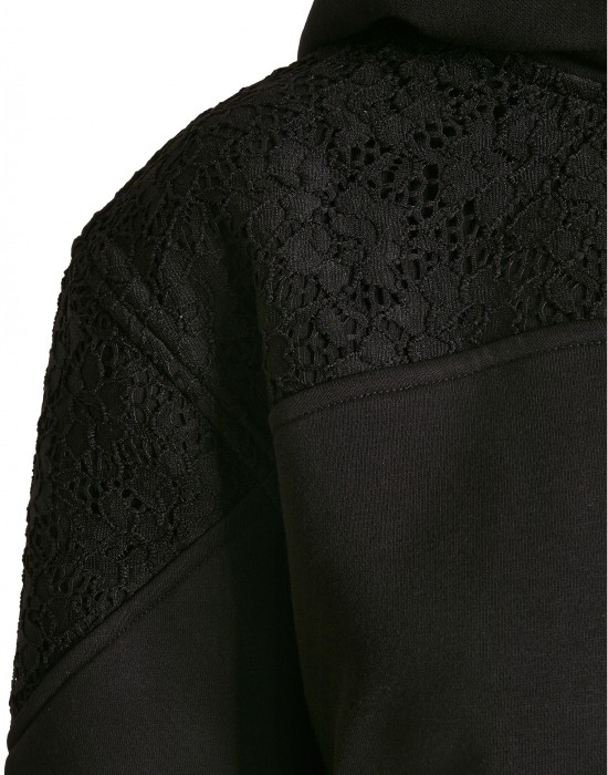 Дамски суичър в черно от Urban Classics Ladies Lace Inset, Жени - Lit.bg