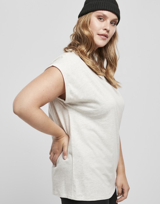 Дамска тениска в светлосиво Urban Classics Ladies Extended Shoulder, Жени - Lit.bg