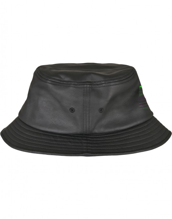 Шапка идиотка имитираща кожа в черен цвят Imitation Leather Bucket Hat, Аксесоари - Lit.bg