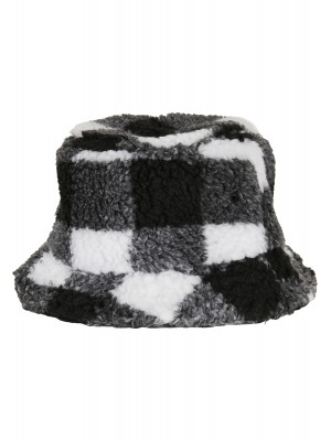 Зимна шапка идиотка в бяло и черно Sherpa Check Bucket Hat 