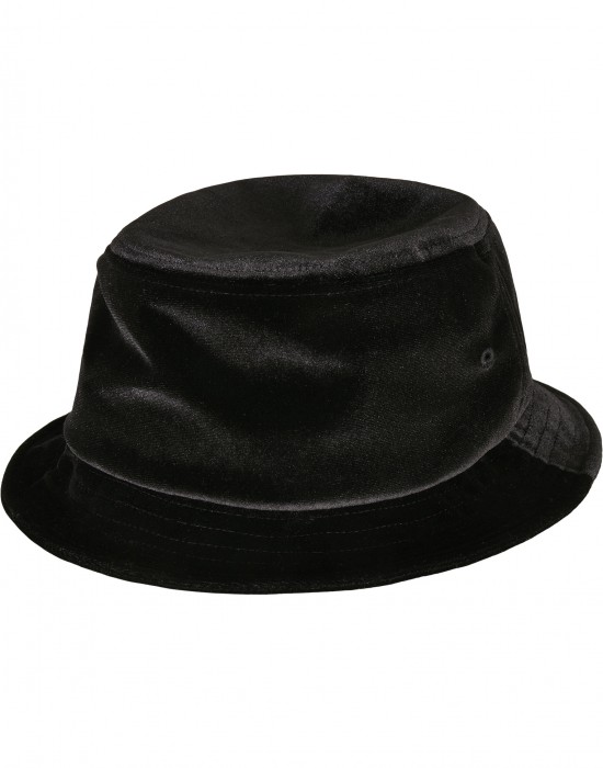 Кадифена шапка идиотка в черен цвят Velvet Bucket Hat, Аксесоари - Lit.bg