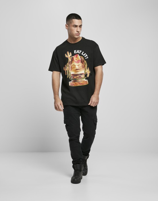 Мъжка тениска в черно Mister Tee Eat Lit Oversize, Мъже - Lit.bg