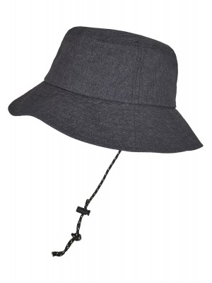 Шапка идиотка с връзка в тъмносив цвят Adjustable Flexfit Bucket Hat 