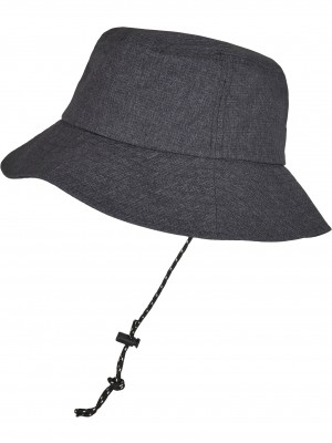 Шапка идиотка с връзка в тъмносив цвят Adjustable Flexfit Bucket Hat 