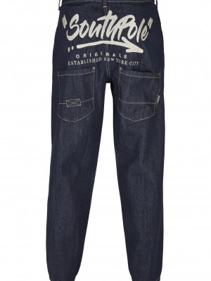 Мъжки дънки в индиго цвят Southpole Script Denim raw indigo 