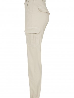 Дамски карго панталон в пясъчен цвят Urban Classics Ladies High Waist Cargo Pants 