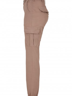 Дамски карго панталон Urban Classics Ladies High Waist Cargo Pants  в цвят пепел от рози