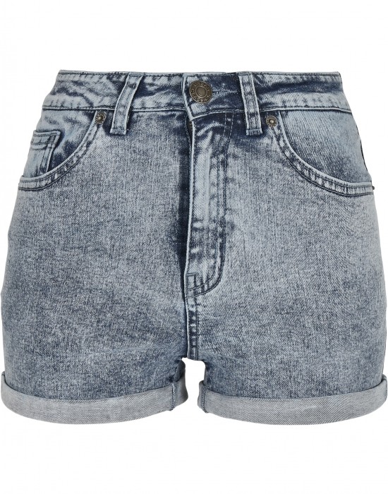 Дамски къси дънкови панталони в светлосин цвят Urban Classics 5 Pocket Shorts light skyblue acid washed, Жени - Lit.bg