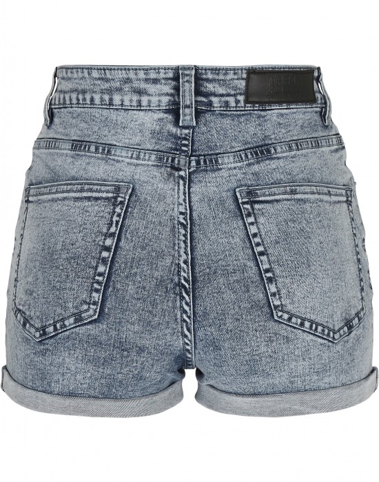 Дамски къси дънкови панталони в светлосин цвят Urban Classics 5 Pocket Shorts light skyblue acid washed, Жени - Lit.bg