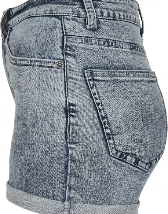 Дамски къси дънкови панталони в светлосин цвят Urban Classics 5 Pocket Shorts light skyblue acid washed, Жени - Lit.bg