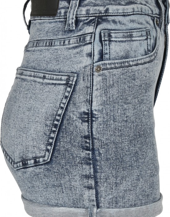 Дамски къси дънкови панталони в светлосин цвят Urban Classics 5 Pocket Shorts light skyblue acid washed, Жени - Lit.bg