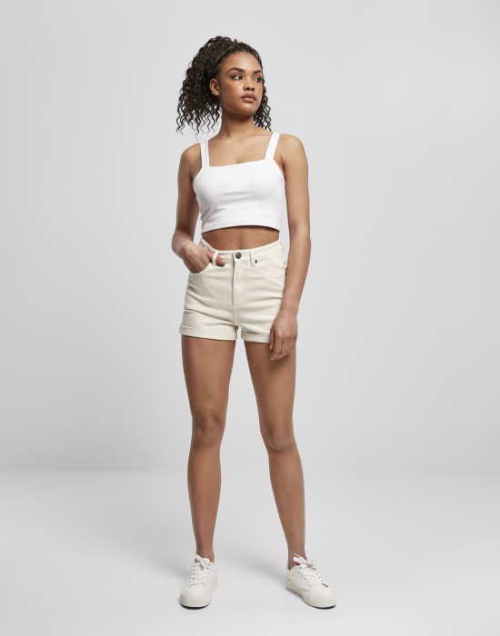 Дамски къси дънкови панталони в пясъчен цвят Urban Classics 5 Pocket Shorts, Дамски къси панталони - Lit.bg Дамски къси дънкови панталони в пясъчен цвят Urban Classics 5 Pocket Shorts, Жени - Lit.bg