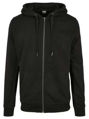 Мъжки суичър в черен цвят Urban Classics Basic Terry Zip Hoody 