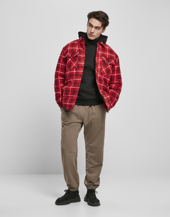 Мъжко яке в червено каре Urban Classics Plaid Quilted Shirt Jacket, Якета Пролет / Есен - Lit.bg Мъжко яке в червено каре Urban Classics Plaid Quilted Shirt Jacket, Мъже - Lit.bg