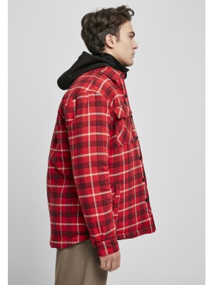 Мъжко яке в червено каре Urban Classics Plaid Quilted Shirt Jacket 