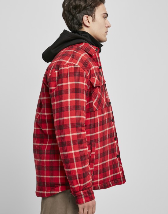 Мъжко яке в червено каре Urban Classics Plaid Quilted Shirt Jacket, Якета Пролет / Есен - Lit.bg Мъжко яке в червено каре Urban Classics Plaid Quilted Shirt Jacket, Мъже - Lit.bg