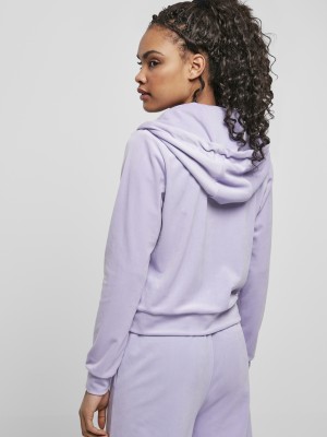 Дамски суичър в цвят лавандула Urban Classics Velvet 