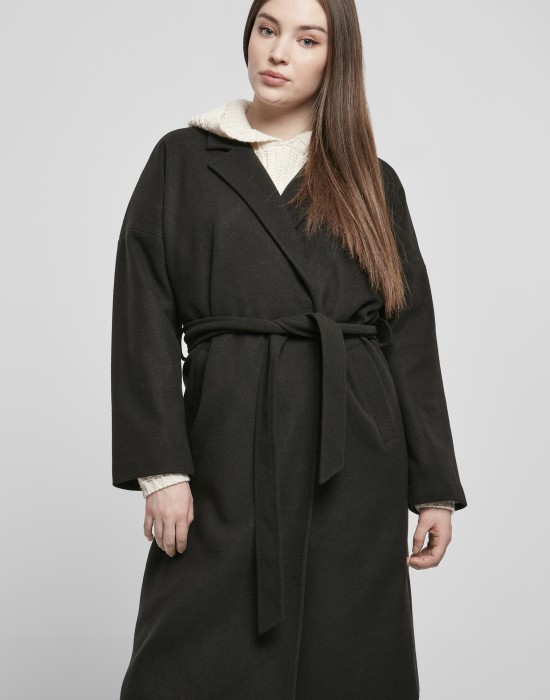 Дамско палто в черен цвят Urban Classics Ladies Oversized Classic Coat, Жени - Lit.bg