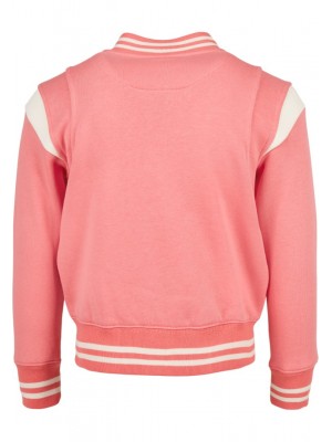 Детско яке в колежански стил Urban Classics в розово и бяло