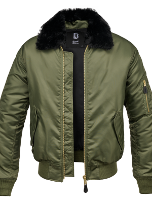 Авиаторско мъжко яке в цвят маслина Brandit MA2 Jacket Fur Collar 