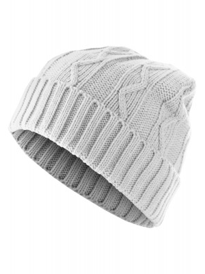 Бийни шапка в бял цвят MSTRDS Beanie Cable Flap