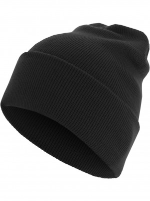 Бийни шапка в черен цвят MSTRDS Beanie Basic Flap Long Version