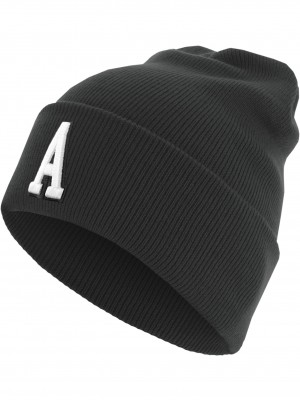 Бийни шапка в черен цвят MSTRDS Letter Cuff Knit Beanie A 