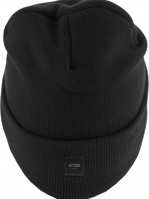 Бийни шапка в черен цвят MSTRDS Letter Cuff Knit Beanie J 