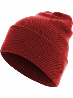 Бийни шапка в червен цвят MSTRDS Beanie Basic Flap Long Version 