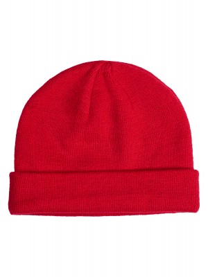 Бийни шапка в червен цвят MSTRDS Short Cuff Knit Beanie
