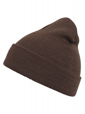 Бийни шапка в кафяв цвят MSTRDS Beanie Basic Flap choco