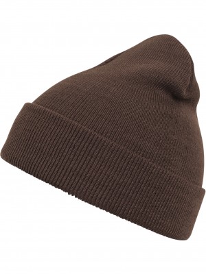 Бийни шапка в кафяв цвят MSTRDS Beanie Basic Flap choco
