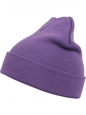 Бийни шапка в лилав цвят MSTRDS Beanie Basic Flap purple 