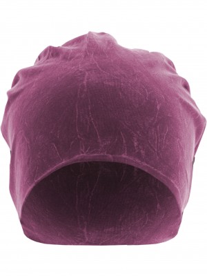 Бийни шапка в лилав цвят MSTRDS Stonewashed Jersey Beanie