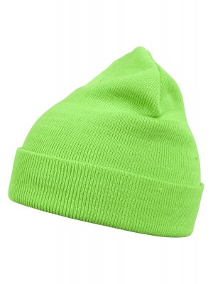 Бийни шапка в неоново зелен цвят MSTRDS Beanie Basic Flap neongreen 